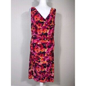 Lauren Ralph Lauren Pink and Orange Floral Midi Dress